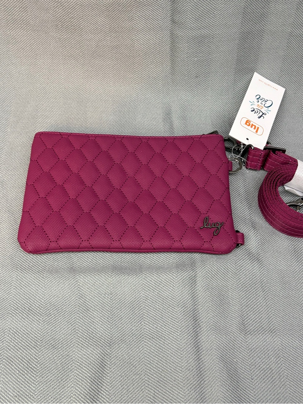 NWT lug peekaboo 2 ML raspberry with detachable wristlet and Crossbody strap